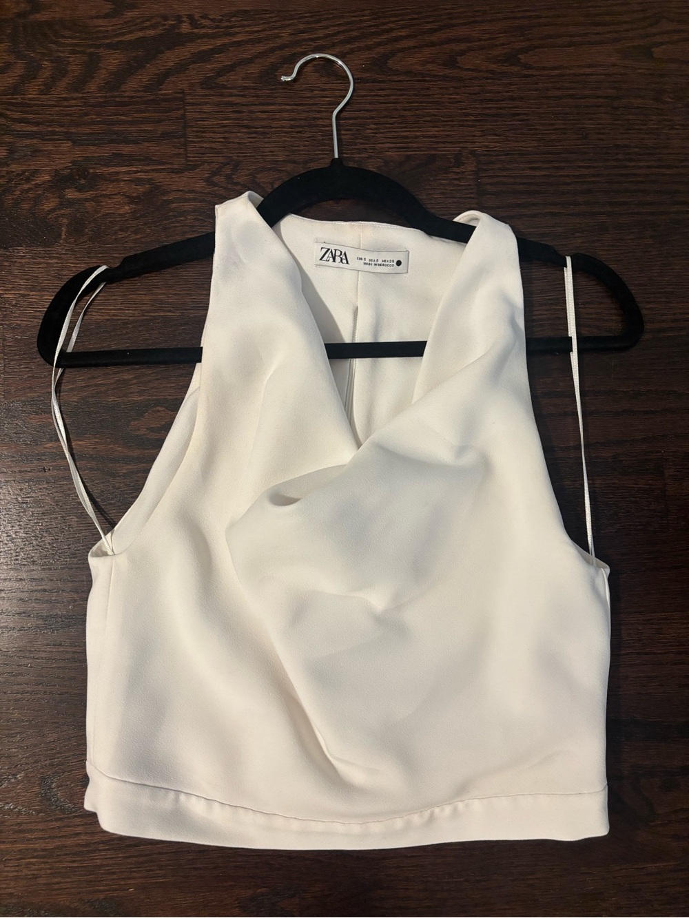 Zara Cream Draped Halter Crop Top